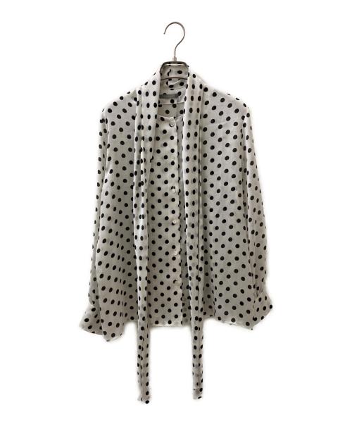 theory luxe（セオリーリュクス）theory luxe (セオリーリュクス) ドットプリントボウタイブラウス ホワイト サイズ:38の古着・服飾アイテム