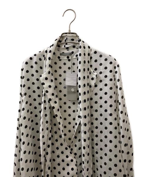 theory luxe（セオリーリュクス）theory luxe (セオリーリュクス) ドットプリントボウタイブラウス ホワイト サイズ:38の古着・服飾アイテム