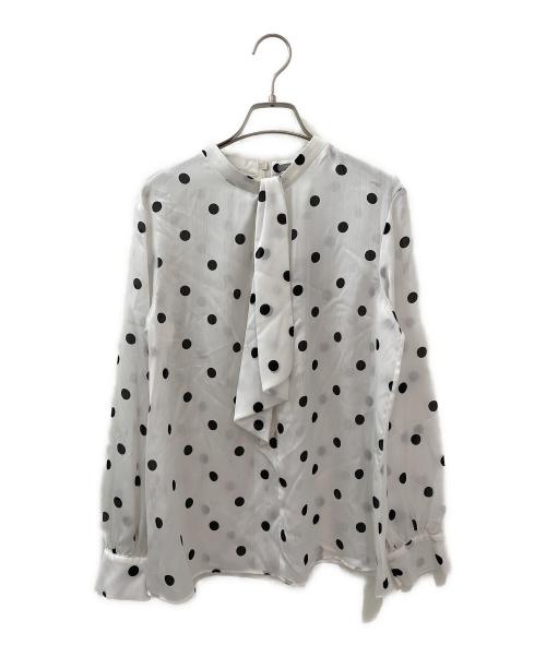 theory luxe（セオリーリュクス）theory luxe (セオリーリュクス) ラッフルタイネックブラウス ホワイト サイズ:38の古着・服飾アイテム