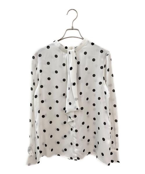 theory luxe（セオリーリュクス）theory luxe (セオリーリュクス) ラッフルタイネックブラウス ホワイト サイズ:38の古着・服飾アイテム