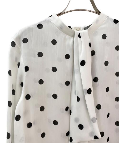 theory luxe（セオリーリュクス）theory luxe (セオリーリュクス) ラッフルタイネックブラウス ホワイト サイズ:38の古着・服飾アイテム