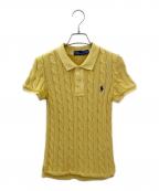 POLO RALPH LAURENポロ・ラルフローレン）の古着「ケーブルニットポロシャツ」｜イエロー