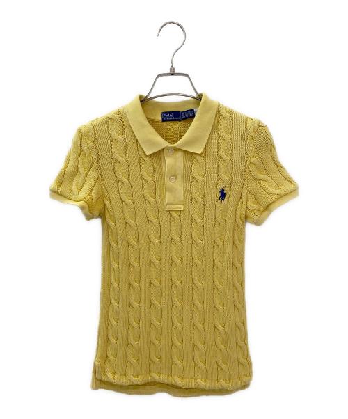 POLO RALPH LAUREN（ポロ・ラルフローレン）POLO RALPH LAUREN (ポロ・ラルフローレン) ケーブルニットポロシャツ イエロー サイズ:XSの古着・服飾アイテム