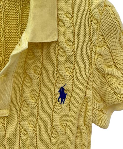 POLO RALPH LAUREN（ポロ・ラルフローレン）POLO RALPH LAUREN (ポロ・ラルフローレン) ケーブルニットポロシャツ イエロー サイズ:XSの古着・服飾アイテム