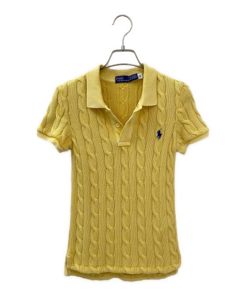 POLO RALPH LAUREN（ポロ・ラルフローレン）POLO RALPH LAUREN (ポロ・ラルフローレン) ケーブルニットポロシャツ イエロー サイズ:XSの古着・服飾アイテム