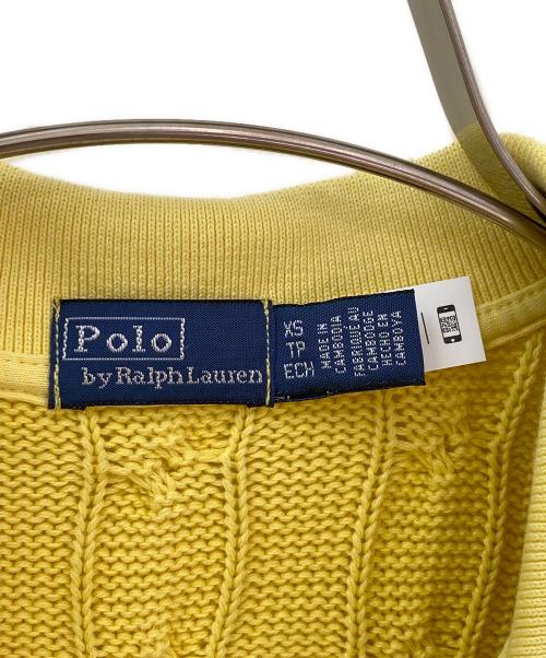 POLO RALPH LAUREN（ポロ・ラルフローレン）POLO RALPH LAUREN (ポロ・ラルフローレン) ケーブルニットポロシャツ イエロー サイズ:XSの古着・服飾アイテム