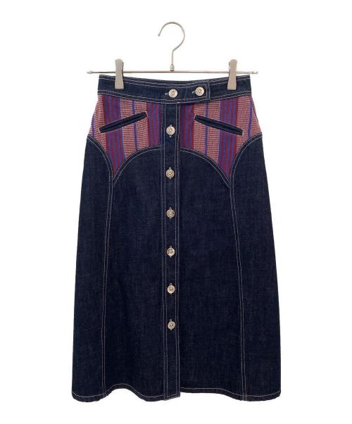 WALES BONNER（ウェールズボナー）WALES BONNER (ウェールズボナー) Cotonouデニムスカート インディゴ サイズ:38(XS)の古着・服飾アイテム