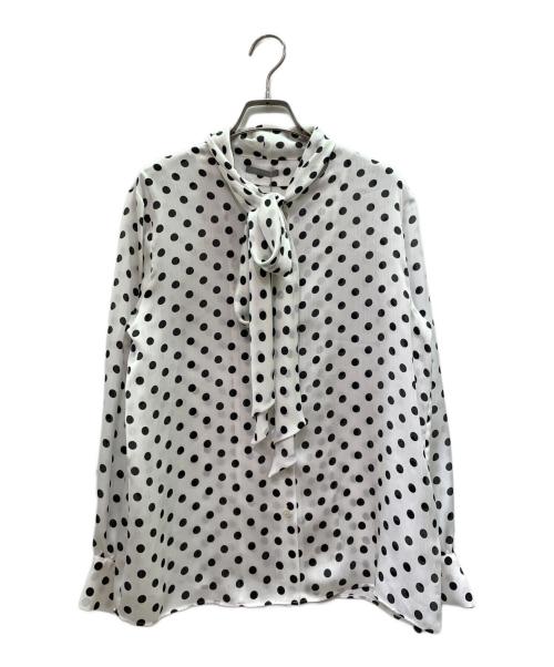 theory luxe（セオリーリュクス）theory luxe (セオリーリュクス) ドットプリントボウタイブラウス ホワイト サイズ:38 未使用品の古着・服飾アイテム