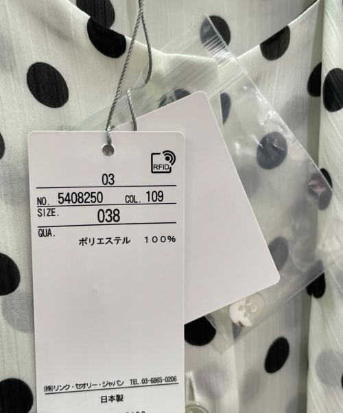 theory luxe（セオリーリュクス）theory luxe (セオリーリュクス) ドットプリントボウタイブラウス ホワイト サイズ:38 未使用品の古着・服飾アイテム