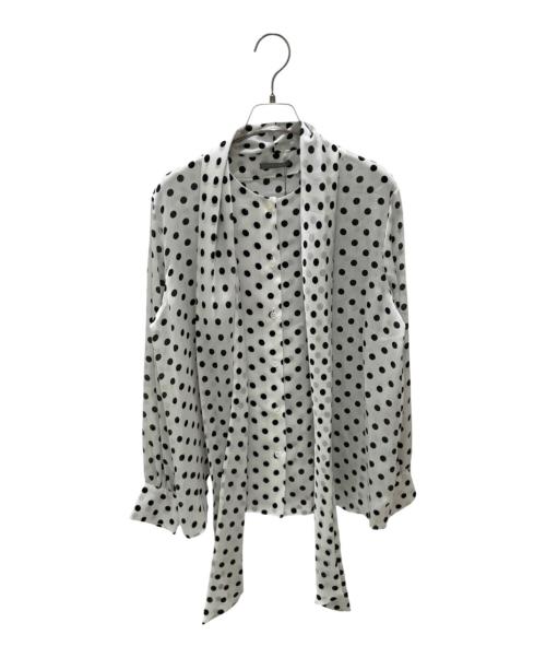 theory luxe（セオリーリュクス）theory luxe (セオリーリュクス) ドットプリントボウタイブラウス ホワイト サイズ:38 未使用品の古着・服飾アイテム