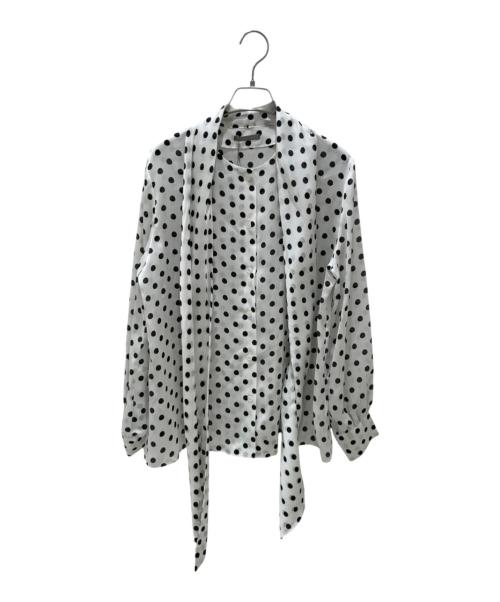 theory luxe（セオリーリュクス）theory luxe (セオリーリュクス) ドットプリントボウタイブラウス ホワイト サイズ:38 未使用品の古着・服飾アイテム
