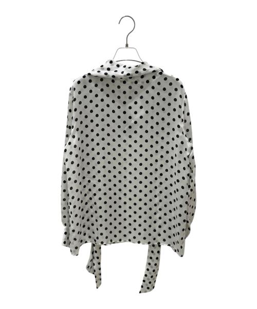 theory luxe（セオリーリュクス）theory luxe (セオリーリュクス) ドットプリントボウタイブラウス ホワイト サイズ:38 未使用品の古着・服飾アイテム