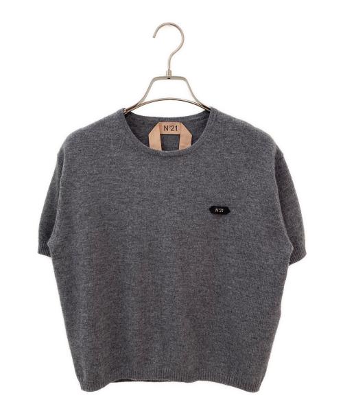 N°21（ヌメロヴェントゥーノ）N°21 (ヌメロヴェントゥーノ) 半袖ニット グレー サイズ:36の古着・服飾アイテム
