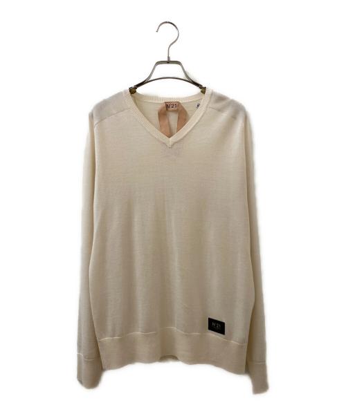 N°21（ヌメロヴェントゥーノ）N°21 (ヌメロヴェントゥーノ) Vネックニット アイボリー サイズ:36の古着・服飾アイテム