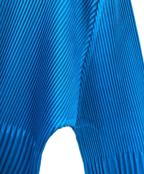 PLEATS PLEASE（プリーツプリーズ）PLEATS PLEASE (プリーツプリーズ) プリーツハイネックカットソー ブルー サイズ:3の古着・服飾アイテム