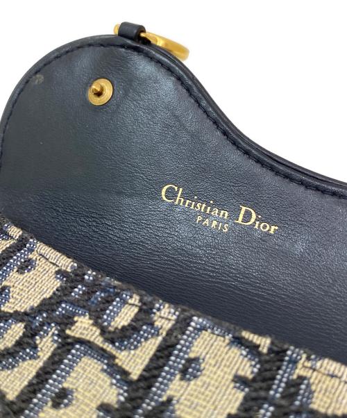 Christian Dior（クリスチャン ディオール）Christian Dior (クリスチャン ディオール) サドル コスモス ジップ カード ホルダー ネイビーの古着・服飾アイテム