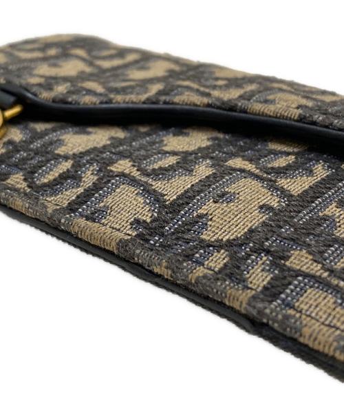 Christian Dior（クリスチャン ディオール）Christian Dior (クリスチャン ディオール) サドル コスモス ジップ カード ホルダー ネイビーの古着・服飾アイテム