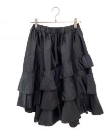 BLACK COMME des GARCONS（ブラックコムデギャルソン）の古着「カットオフティアードスカート」｜ブラック