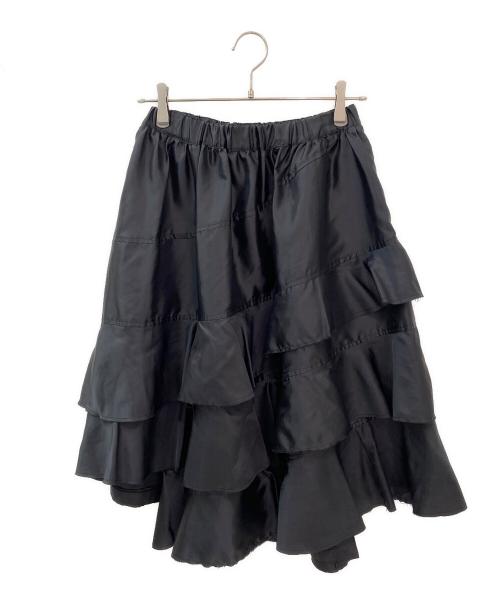 BLACK COMME des GARCONS（ブラックコムデギャルソン）BLACK COMME des GARCONS (ブラックコムデギャルソン) カットオフティアードスカート ブラック サイズ:XSの古着・服飾アイテム