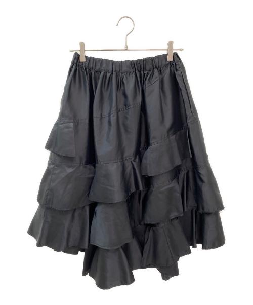 BLACK COMME des GARCONS（ブラックコムデギャルソン）BLACK COMME des GARCONS (ブラックコムデギャルソン) カットオフティアードスカート ブラック サイズ:XSの古着・服飾アイテム