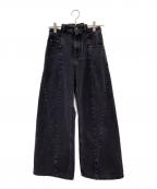 Maison Margielaメゾンマルジェラ）の古着「BIAS CUT WIDE FLARE DENIM PANTS」｜ブラック