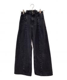 Maison Margiela（メゾンマルジェラ）の古着「BIAS CUT WIDE FLARE DENIM PANTS」｜ブラック