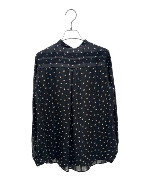 theory luxe（セオリーリュクス）theory luxe (セオリーリュクス) ドット柄長袖ブラウス ブラック サイズ:40の古着・服飾アイテム