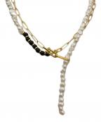 IENAイエナ）の古着「PEARL&PC CHAIN NECKLACE WITH ONYX ネックレス」