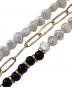 中古・古着 IENA (イエナ) PEARL&PC CHAIN NECKLACE WITH ONYX ネックレス：15000円