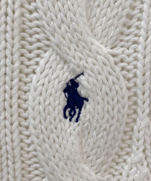 POLO RALPH LAUREN（ポロ・ラルフローレン）POLO RALPH LAUREN (ポロ・ラルフローレン) ケーブルニットベスト ホワイト サイズ:XSの古着・服飾アイテム