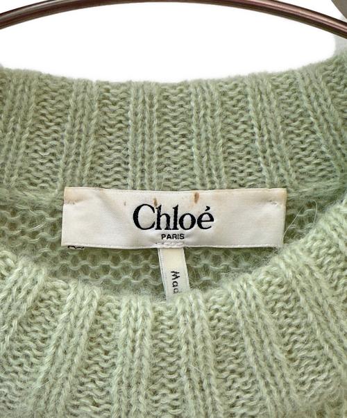 Chloe（クロエ）Chloe (クロエ) アルパカウールシルクニットロゴセーター ミント サイズ:Sの古着・服飾アイテム