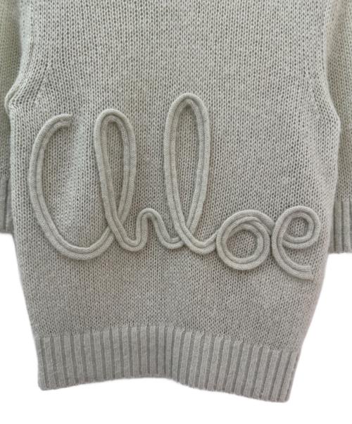 Chloe（クロエ）Chloe (クロエ) アルパカウールシルクニットロゴセーター ミント サイズ:Sの古着・服飾アイテム