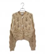 6(ROKU) BEAUTY&YOUTHロク ビューティーアンドユース）の古着「LILY YARN SUKASHI CARDIGAN」｜ベージュ
