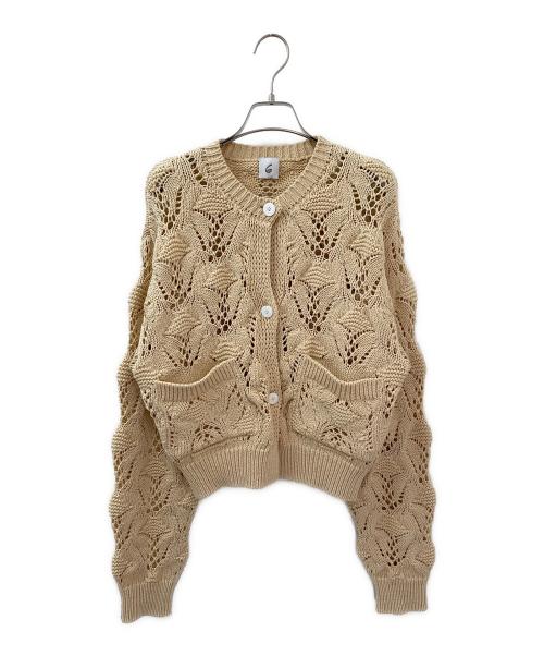 6(ROKU) BEAUTY&YOUTH（ロク ビューティーアンドユース）6(ROKU) BEAUTY&YOUTH (ロク ビューティーアンドユース) LILY YARN SUKASHI CARDIGAN ベージュ サイズ:-の古着・服飾アイテム