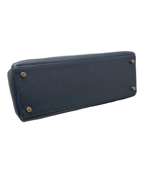 HERMES（エルメス）HERMES (エルメス) ケリー32 内縫い/ゴールド金具/クシュベル/ネイビー系/〇T刻印：1990年製造 ネイビー系 サイズ:32の古着・服飾アイテム