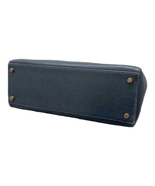 HERMES（エルメス）HERMES (エルメス) ケリー32 内縫い/ゴールド金具/クシュベル/ネイビー系/〇T刻印：1990年製造 ネイビー系 サイズ:32の古着・服飾アイテム