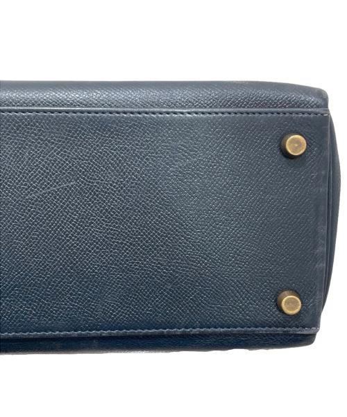 HERMES（エルメス）HERMES (エルメス) ケリー32 内縫い/ゴールド金具/クシュベル/ネイビー系/〇T刻印：1990年製造 ネイビー系 サイズ:32の古着・服飾アイテム
