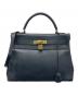 HERMES（エルメス）の古着「ケリー32 内縫い/ゴールド金具/クシュベル/ネイビー系/〇T刻印：1990年製造」｜ネイビー系