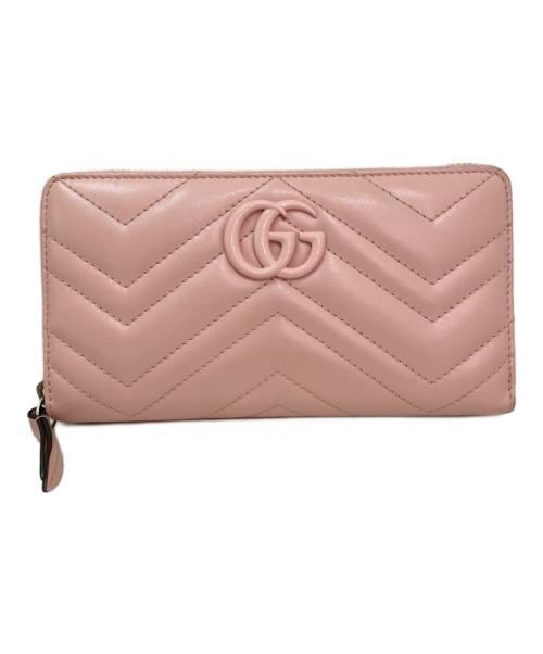 GUCCI（グッチ）GUCCI (グッチ) GGマーモント ジップアラウンドウォレット ピンクの古着・服飾アイテム
