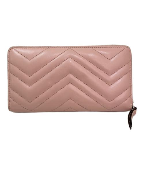 GUCCI（グッチ）GUCCI (グッチ) GGマーモント ジップアラウンドウォレット ピンクの古着・服飾アイテム
