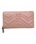 GUCCI（グッチ）の古着「GGマーモント ジップアラウンドウォレット」｜ピンク
