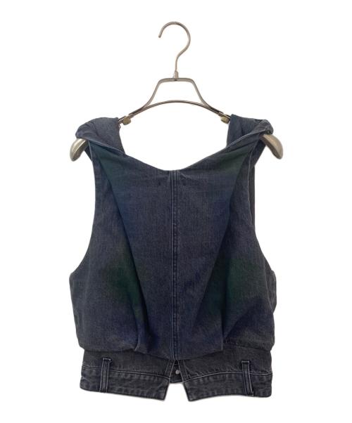 Ameri VINTAGE（アメリヴィンテージ）Ameri VINTAGE (アメリヴィンテージ) TWIST SHOULDER PAINT DENIM TOP ブラック サイズ:Mの古着・服飾アイテム