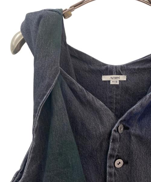 Ameri VINTAGE（アメリヴィンテージ）Ameri VINTAGE (アメリヴィンテージ) TWIST SHOULDER PAINT DENIM TOP ブラック サイズ:Mの古着・服飾アイテム