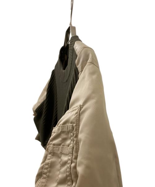 sacai（サカイ）sacai (サカイ) ウール ドッキング ショートスリーブ ニット カーキ サイズ:1の古着・服飾アイテム