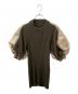 sacai（サカイ）の古着「ウール ドッキング ショートスリーブ ニット」｜カーキ