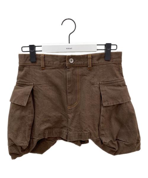 sacai（サカイ）sacai (サカイ) sacai Denim Shorts ブラウン サイズ:1の古着・服飾アイテム