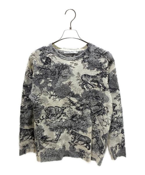 Christian Dior（クリスチャン ディオール）Christian Dior (クリスチャン ディオール) Toile de Jouy Cashmere Knit Sweater/トワル ドゥ ジュイ カシミヤ ニット/914S25AM018 ホワイト サイズ:40の古着・服飾アイテム
