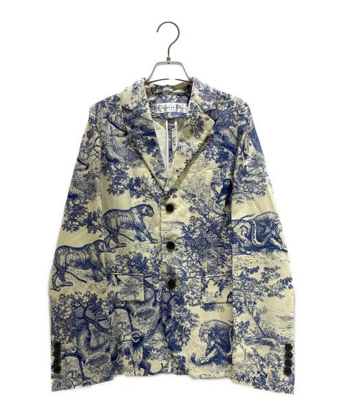 Christian Dior（クリスチャン ディオール）Christian Dior (クリスチャン ディオール) トワルドジュイテーラードジャケット ブルー サイズ:36の古着・服飾アイテム
