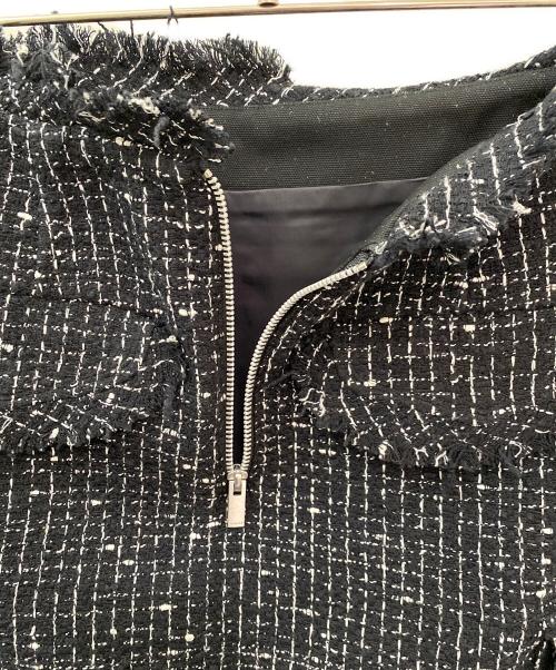 sacai（サカイ）sacai (サカイ) ツイードフリンジミニスカート ブラック サイズ:1の古着・服飾アイテム