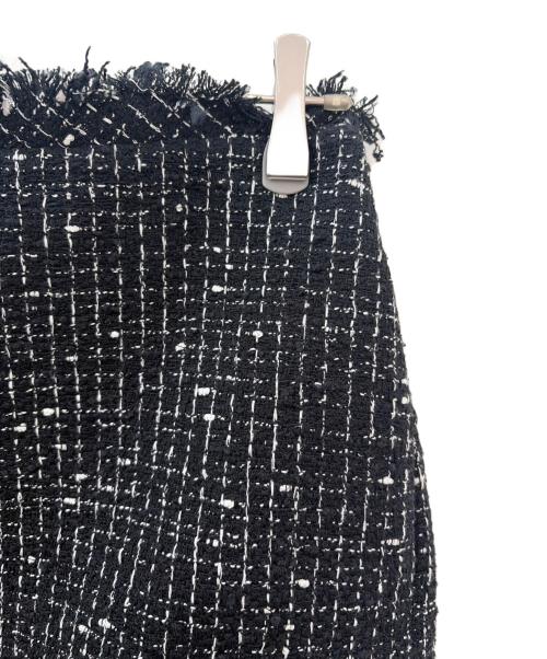 sacai（サカイ）sacai (サカイ) ツイードフリンジミニスカート ブラック サイズ:1の古着・服飾アイテム